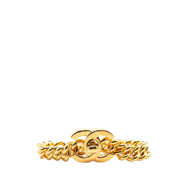 シャネル ヴィンテージ ココマーク ターンロック ブレスレット ゴールド メッキ レディース CHANEL 【中古】