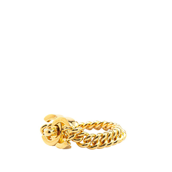 シャネル ヴィンテージ ココマーク ターンロック ブレスレット ゴールド メッキ レディース CHANEL 【中古】