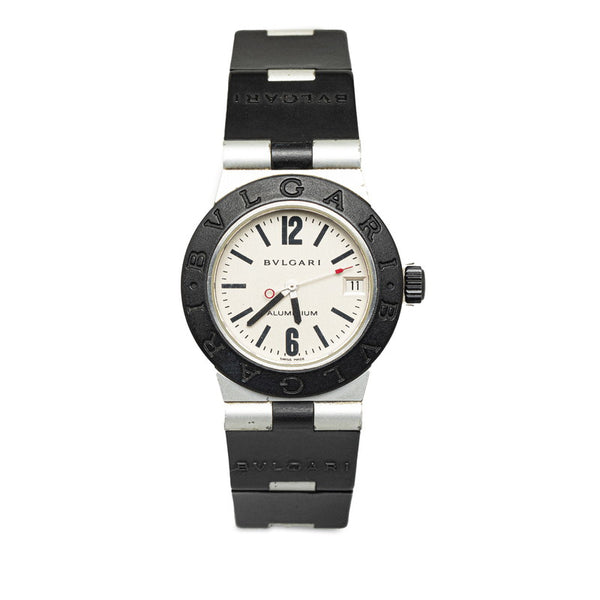 ブルガリ アルミニウム 腕時計 AL32TA クオーツ アイボリー文字盤 ラバー アルミニウム レディース BVLGARI 【中古】