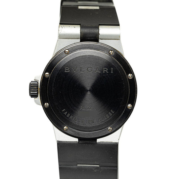ブルガリ アルミニウム 腕時計 AL32TA クオーツ アイボリー文字盤 ラバー アルミニウム レディース BVLGARI 【中古】