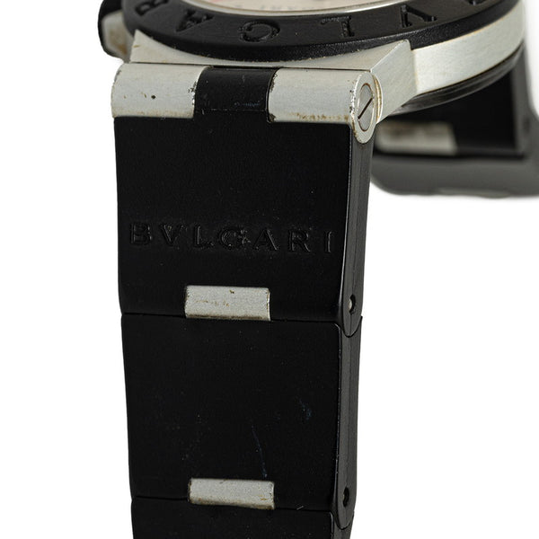 ブルガリ アルミニウム 腕時計 AL32TA クオーツ アイボリー文字盤 ラバー アルミニウム レディース BVLGARI 【中古】