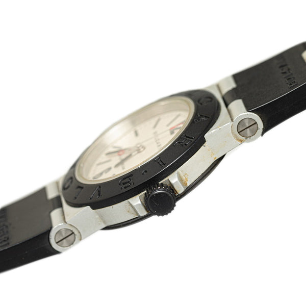 ブルガリ アルミニウム 腕時計 AL32TA クオーツ アイボリー文字盤 ラバー アルミニウム レディース BVLGARI 【中古】