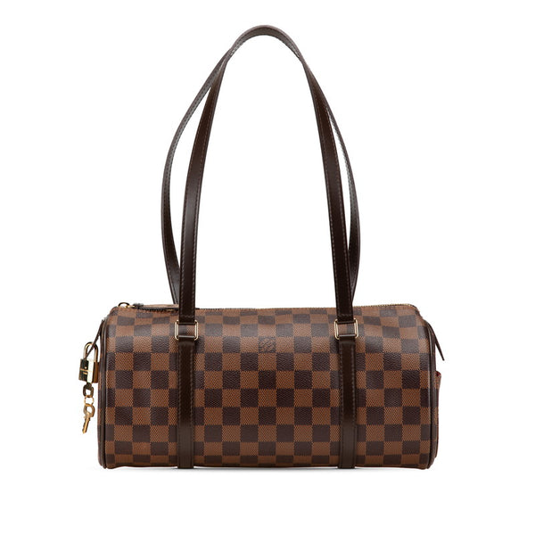 ルイ ヴィトン ダミエ パピヨン30 ハンドバッグ ショルダーバッグ N51303 ブラウン PVC レザー レディース LOUIS VUITTON 【中古】
