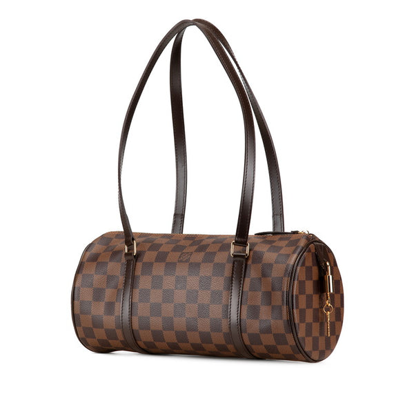ルイ ヴィトン ダミエ パピヨン30 ハンドバッグ ショルダーバッグ N51303 ブラウン PVC レザー レディース LOUIS VUITTON 【中古】