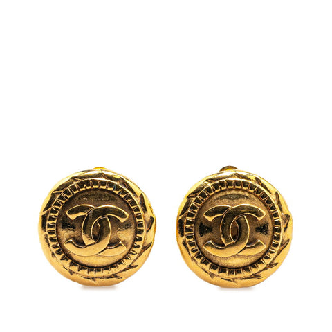 シャネル ココマーク ラウンド イヤリング ゴールド メッキ レディース CHANEL 【中古】