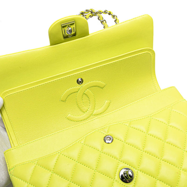 シャネル マトラッセ25 ココマーク Wフラップ チェーン ショルダーバッグ ハンドバッグ イエロー ラムスキン レディース CHANEL 【中古】