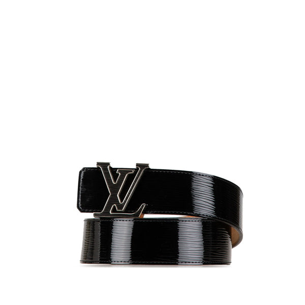 ルイ ヴィトン エピ サンチュール LVイニシアル ベルト 90/36 M9830 ブラック シルバー レザー メンズ LOUIS VUITTON 【中古】