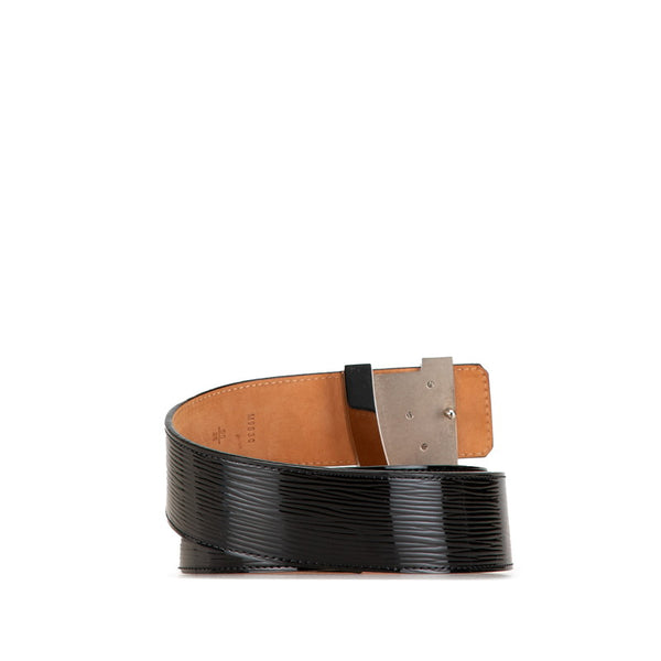 ルイ ヴィトン エピ サンチュール LVイニシアル ベルト 90/36 M9830 ブラック シルバー レザー メンズ LOUIS VUITTON 【中古】