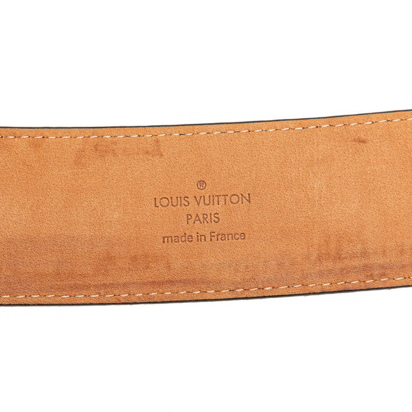 ルイ ヴィトン エピ サンチュール LVイニシアル ベルト 90/36 M9830 ブラック シルバー レザー メンズ LOUIS VUITTON 【中古】