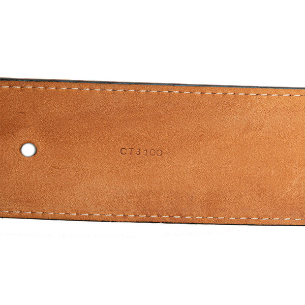 ルイ ヴィトン エピ サンチュール LVイニシアル ベルト 90/36 M9830 ブラック シルバー レザー メンズ LOUIS VUITTON 【中古】