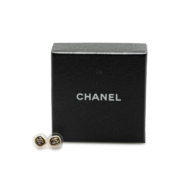 シャネル ココマーク スクエア  ピアス ブラック シルバー プラスチック メタル レディース CHANEL 【中古】