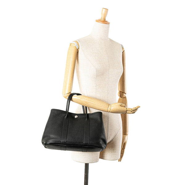 エルメス ガーデンパーティTPM ハンドバッグ トートバッグ ブラック カントリー レディース HERMES 【中古】