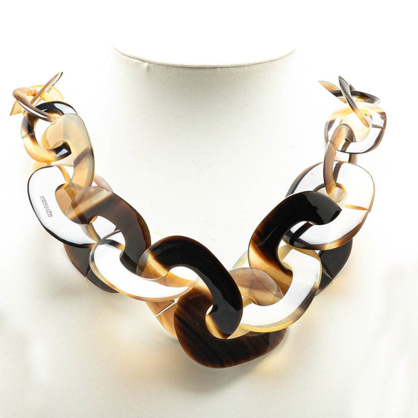 エルメス ネックレス ブラウン バッファローホーン レディース HERMES 【中古】