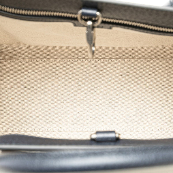 グッチ GGスプリーム トートバッグ ショルダーバッグ 2WAY 659983 ベージュ ブラック PVC レザー レディース GUCCI 【中古】