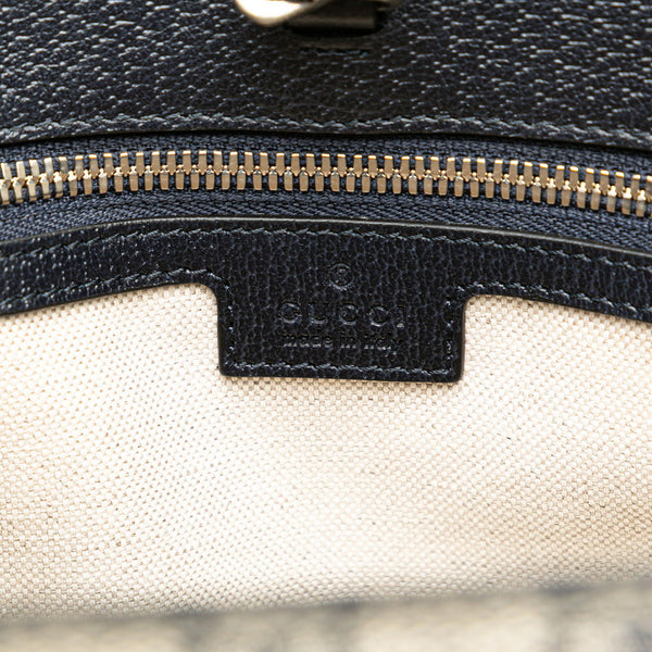 グッチ GGスプリーム トートバッグ ショルダーバッグ 2WAY 659983 ベージュ ブラック PVC レザー レディース GUCCI 【中古】