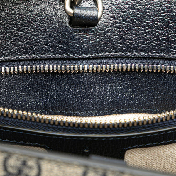 グッチ GGスプリーム トートバッグ ショルダーバッグ 2WAY 659983 ベージュ ブラック PVC レザー レディース GUCCI 【中古】