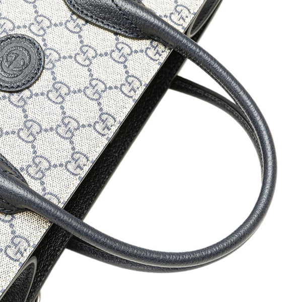 グッチ GGスプリーム トートバッグ ショルダーバッグ 2WAY 659983 ベージュ ブラック PVC レザー レディース GUCCI 【中古】