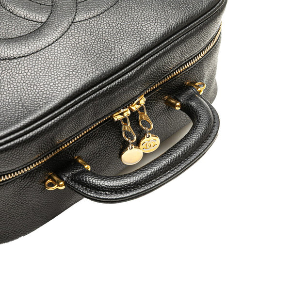 シャネル ココマーク バニティバッグ ハンドバッグ ブラック キャビアスキン レディース CHANEL 【中古】