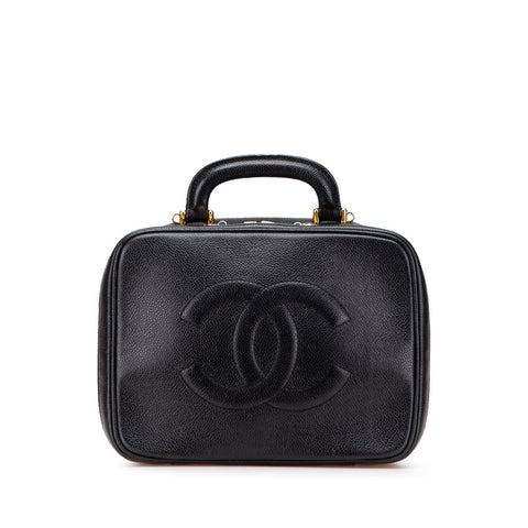 シャネル ココマーク バニティバッグ ハンドバッグ ブラック キャビアスキン レディース CHANEL 【中古】