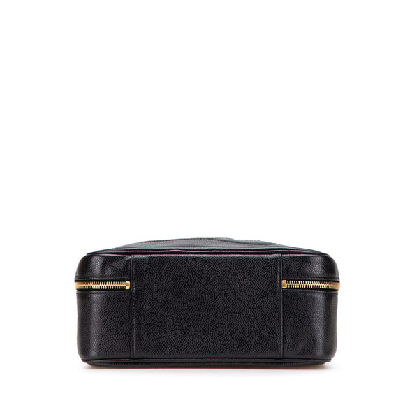 シャネル ココマーク バニティバッグ ハンドバッグ ブラック キャビアスキン レディース CHANEL 【中古】