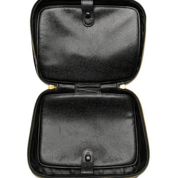 シャネル ココマーク バニティバッグ ハンドバッグ ブラック キャビアスキン レディース CHANEL 【中古】