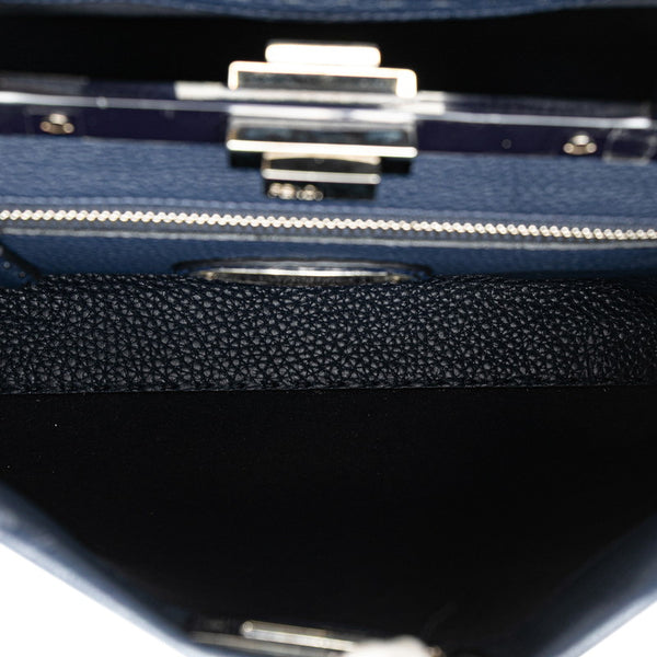 フェンディ セレリア ピーカブー ミディアム ハンドバッグ ショルダーバッグ 2WAY 8BN290 ネイビー レザー レディース FENDI 【中古】