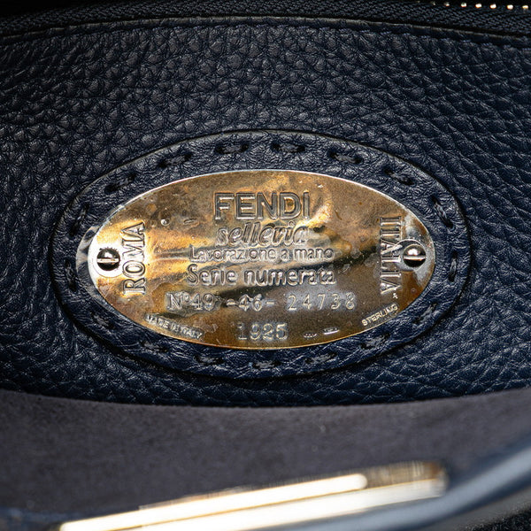 フェンディ セレリア ピーカブー ミディアム ハンドバッグ ショルダーバッグ 2WAY 8BN290 ネイビー レザー レディース FENDI 【中古】