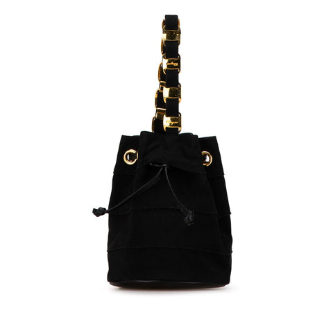 サルヴァトーレフェラガモ ヴァラ金具 ミニハンドバッグ ポーチ AU-21 5669 ブラック ゴールド ナイロン レザー レディース Salvatore Ferragamo 【中古】