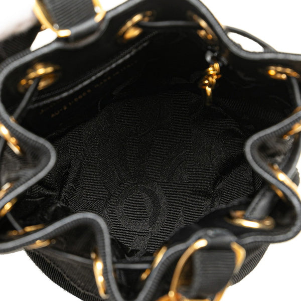 サルヴァトーレフェラガモ ヴァラ金具 ミニハンドバッグ ポーチ AU-21 5669 ブラック ゴールド ナイロン レザー レディース Salvatore Ferragamo 【中古】