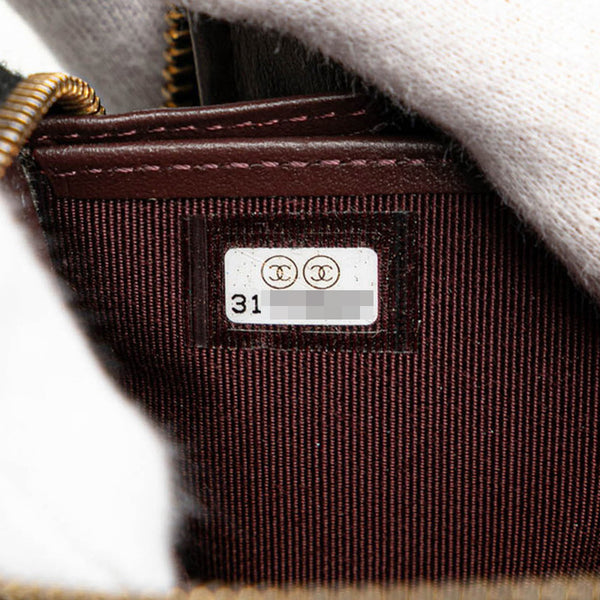 シャネル マトラッセ ココマーク ラウンドファスナー 長財布 ブラック キャビアスキン レディース CHANEL 【中古】