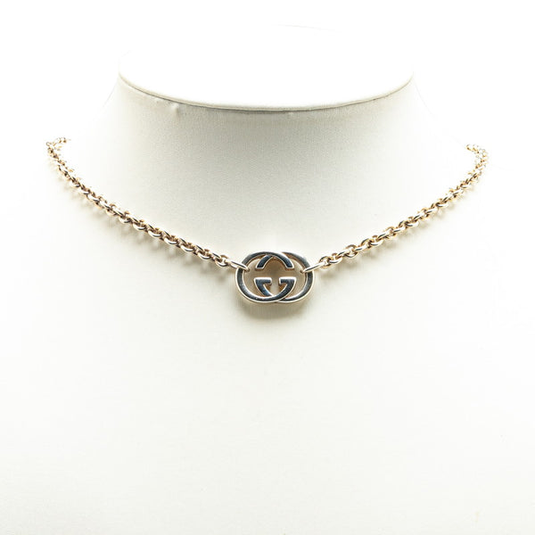 グッチ インターロッキングG チェーンネックレス SV925 シルバー レディース GUCCI 【中古】