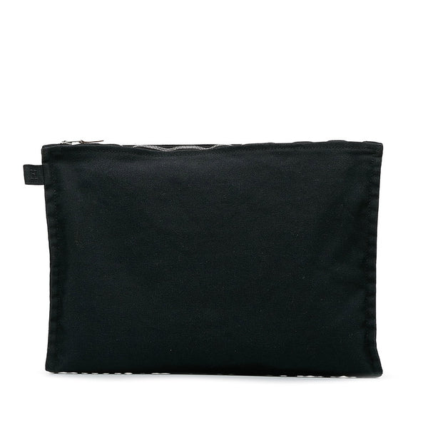 エルメス セカンドバッグ ポーチ ブラック キャンバス レディース HERMES 【中古】