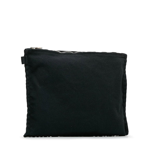 エルメス セカンドバッグ ポーチ ブラック キャンバス レディース HERMES 【中古】