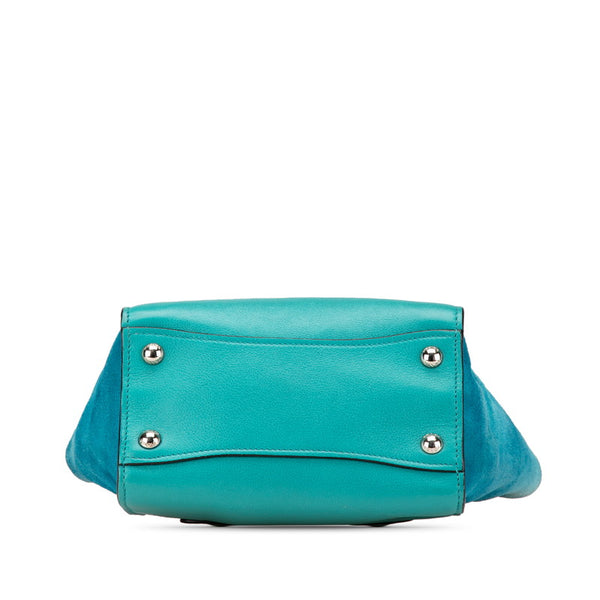 プラダ ハンドバッグ ショルダーバック 2WAY ターコイズブルー レザー スウェード レディース PRADA 【中古】