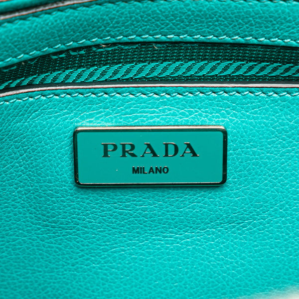 プラダ ハンドバッグ ショルダーバック 2WAY ターコイズブルー レザー スウェード レディース PRADA 【中古】