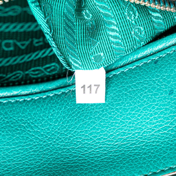 プラダ ハンドバッグ ショルダーバック 2WAY ターコイズブルー レザー スウェード レディース PRADA 【中古】