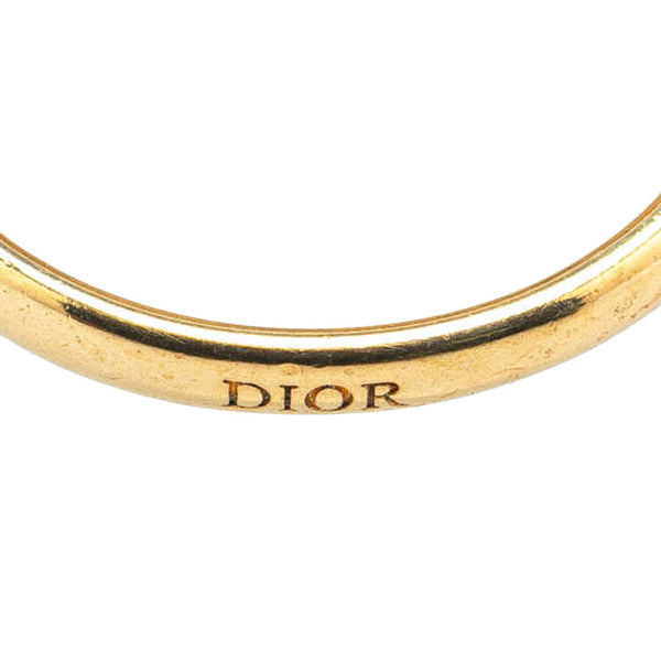 ディオール CDロゴ パール リング 指輪 ゴールド ホワイト メッキ レディース Dior 【中古】