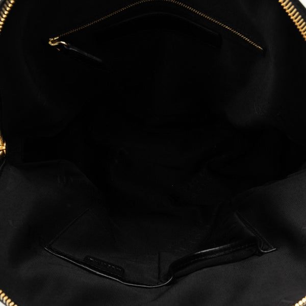 バーバリー チェック リボン ロゴプレート トートバッグ ブラック ブラウン コットン レザー レディース BURBERRY 【中古】