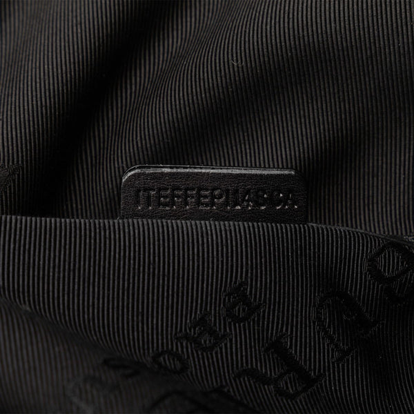 バーバリー チェック リボン ロゴプレート トートバッグ ブラック ブラウン コットン レザー レディース BURBERRY 【中古】
