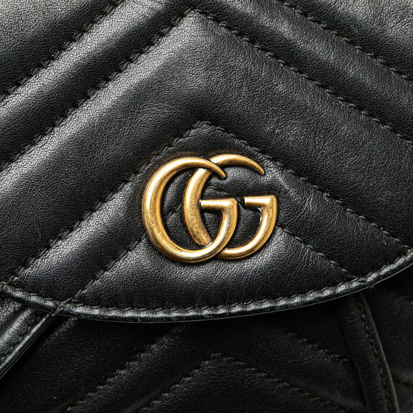 グッチ GGマーモント リュック バックパック 528129 ブラック レザー レディース GUCCI 【中古】