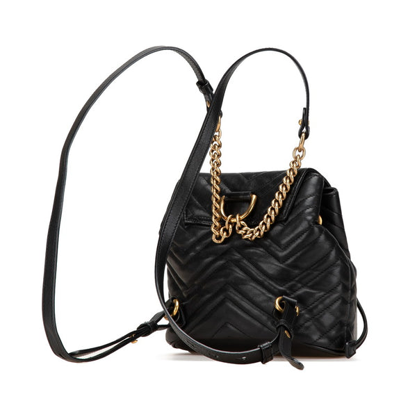 グッチ GGマーモント リュック バックパック 528129 ブラック レザー レディース GUCCI 【中古】