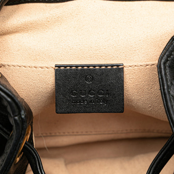 グッチ GGマーモント リュック バックパック 528129 ブラック レザー レディース GUCCI 【中古】