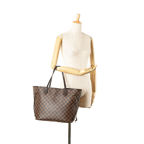 ルイ ヴィトン ダミエ ネヴァーフルMM トートバッグ ショルダーバッグ N41358 ブラウン PVC レザー レディース LOUIS VUITTON 【中古】