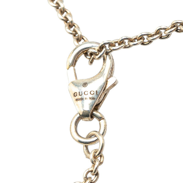 グッチ ダブルG マザーオブパール ネックレス 527399 シルバー ブルー SV925 シルバー レディース GUCCI 【中古】