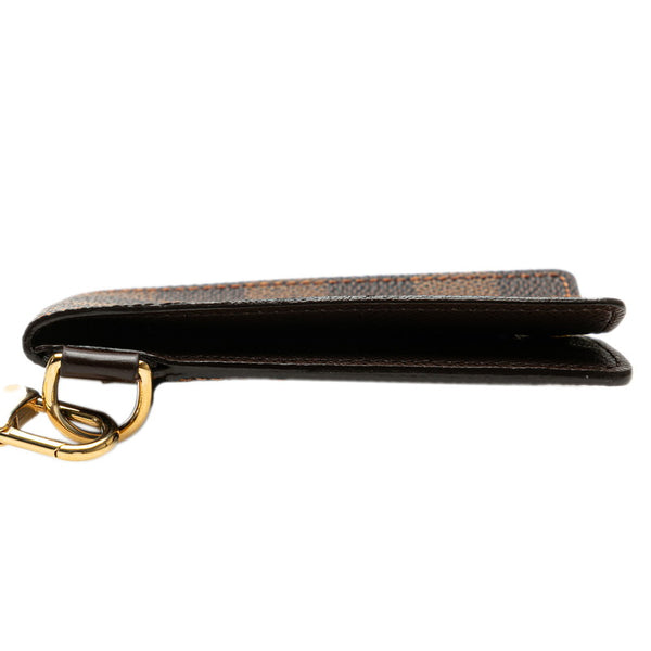 ルイ ヴィトン ダミエ ポルトカルトID バンドリエール カードケース N60016 ブラウン PVC レザー レディース LOUIS VUITTON 【中古】