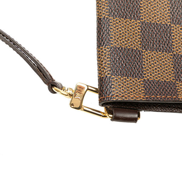 ルイ ヴィトン ダミエ ポルトカルトID バンドリエール カードケース N60016 ブラウン PVC レザー レディース LOUIS VUITTON 【中古】