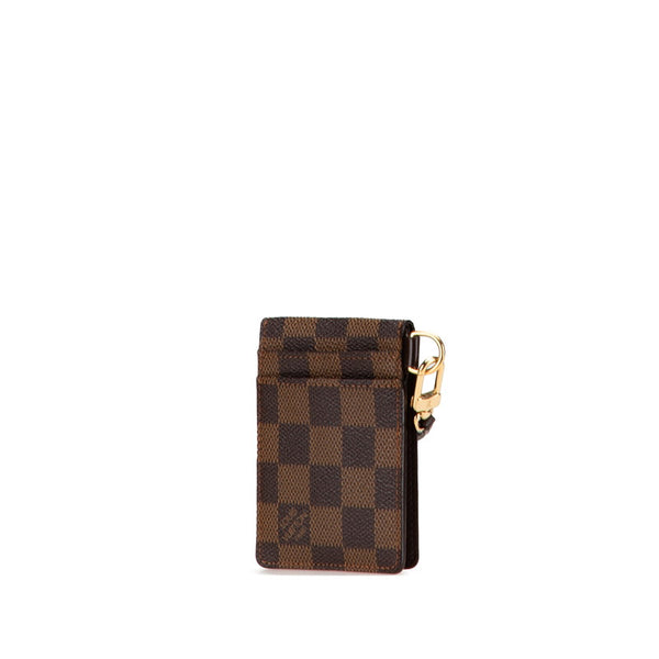 ルイ ヴィトン ダミエ ポルトカルトID バンドリエール カードケース N60016 ブラウン PVC レザー レディース LOUIS VUITTON 【中古】