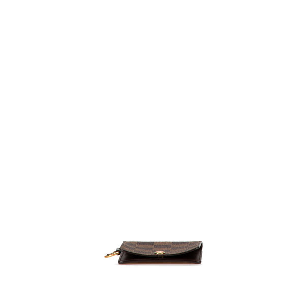 ルイ ヴィトン ダミエ ポルトカルトID バンドリエール カードケース N60016 ブラウン PVC レザー レディース LOUIS VUITTON 【中古】