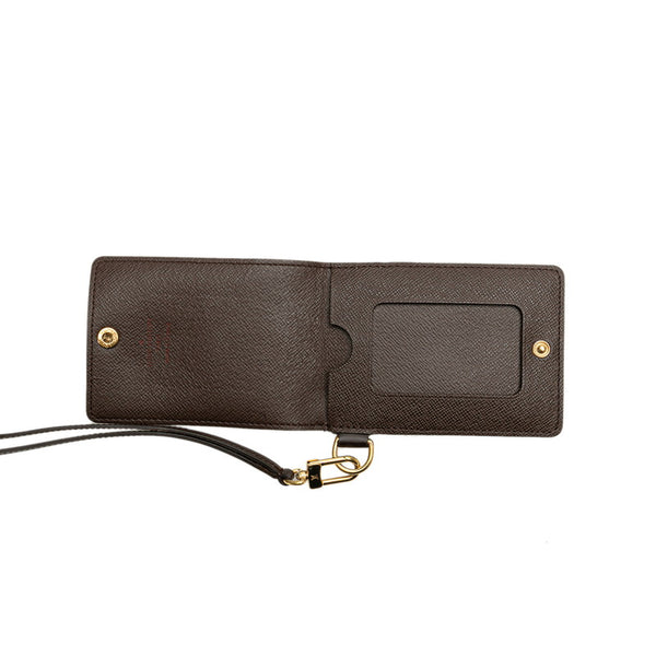 ルイ ヴィトン ダミエ ポルトカルトID バンドリエール カードケース N60016 ブラウン PVC レザー レディース LOUIS VUITTON 【中古】