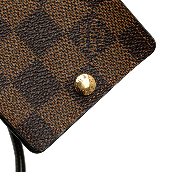 ルイ ヴィトン ダミエ ポルトカルトID バンドリエール カードケース N60016 ブラウン PVC レザー レディース LOUIS VUITTON 【中古】